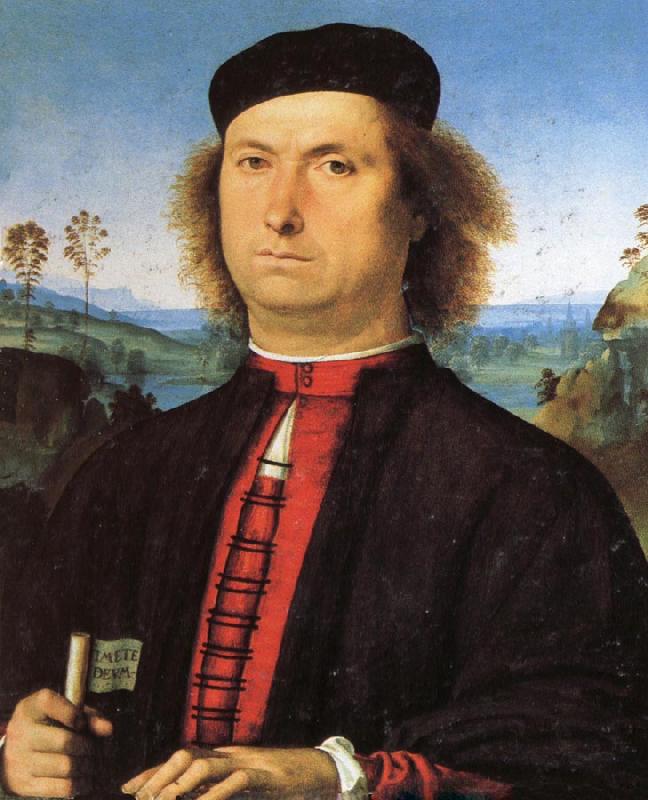 PERUGINO, Pietro Portrait of Francesco delle Opere France oil painting art